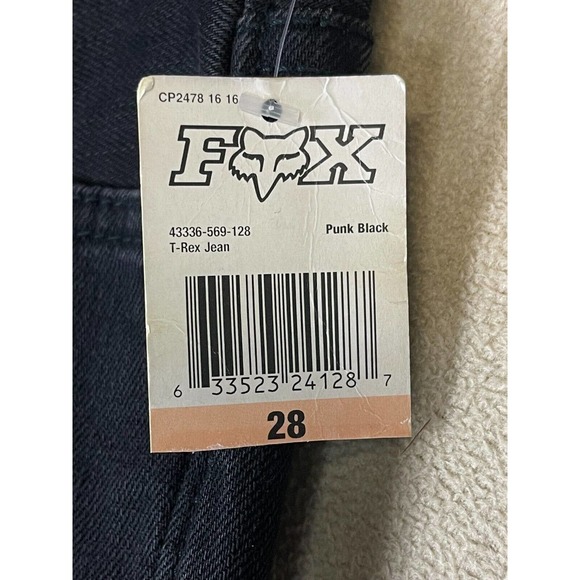 Fox Racing Jeans Adult 28 Black T-Rex Straight Leg Mid Rise Denim Womens NWT - Picture 7 of 14